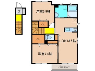 リアンＡ棟の物件間取画像